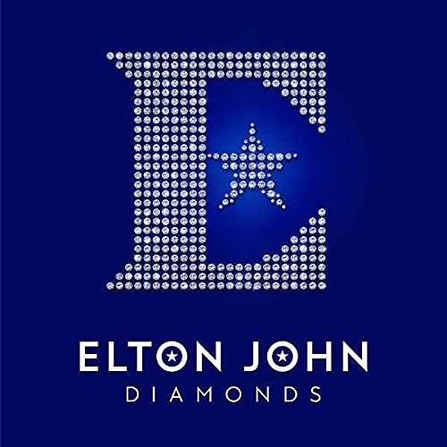 Elton John "Diamonds" CD cover: a large letter "E" made of rhinestones.
