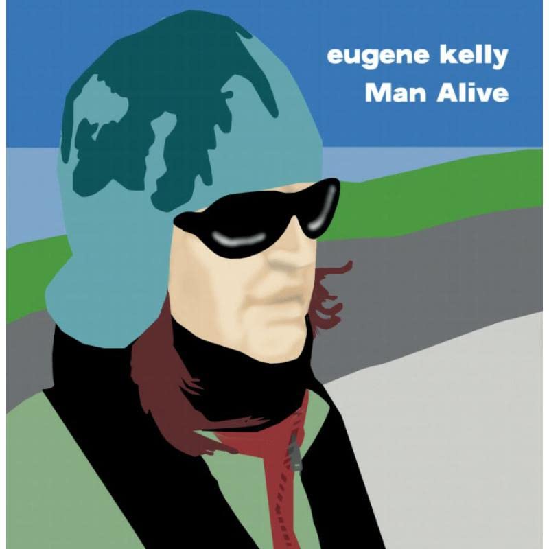 Stylized portrait of a man in sunglasses with a teal hood.