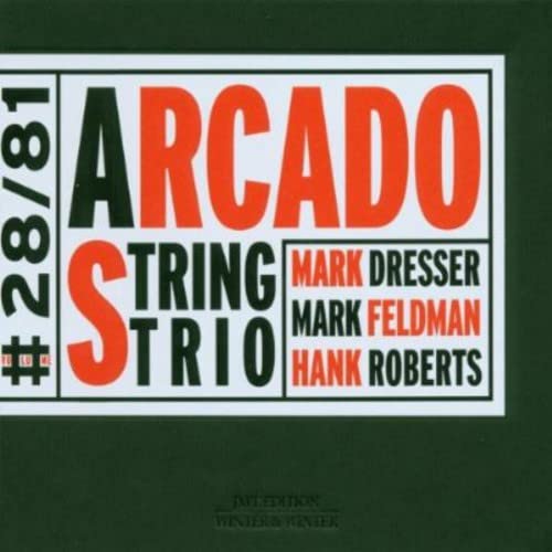 CD cover for Arcado String Trio featuring bold red and black text.
