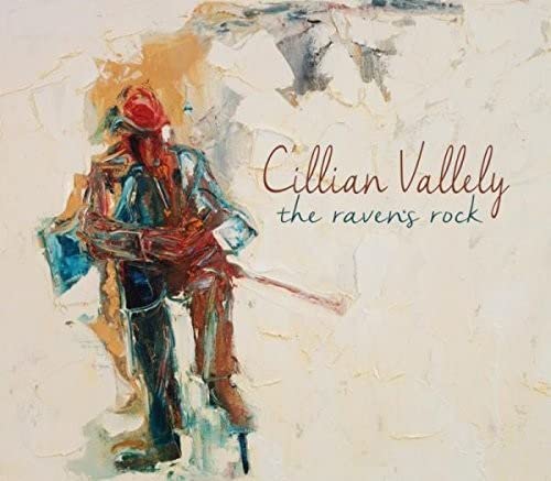 CD cover for Cillian Vallely’s “The Raven’s Rock” with abstract art.