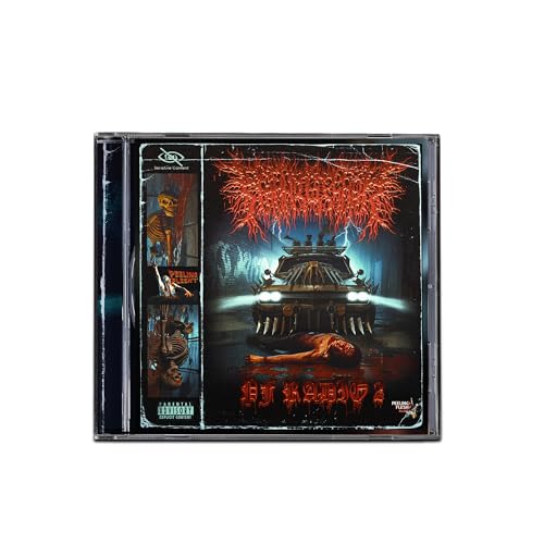 CD case with dark, violent imagery of a car and figure.
