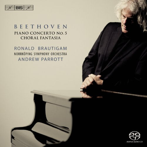CD cover featuring pianist Ronald Brautigam and text for Beethoven’s works.