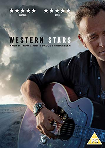 Bruce Springsteen holding a guitar on the "Western Stars" DVD cover.
