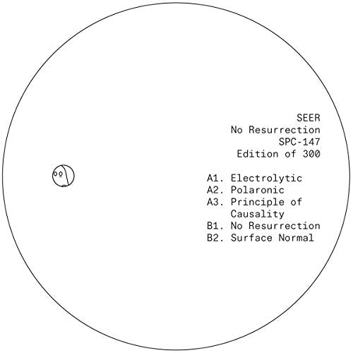 White vinyl record label with black text listing song titles and edition number.