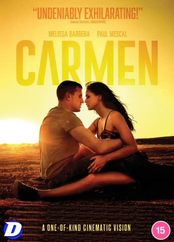 Carmen" DVD cover featuring Melissa Barrera and Paul Mescal embracing.