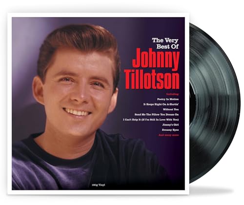 Album cover featuring Johnny Tillotson next to a black vinyl record.