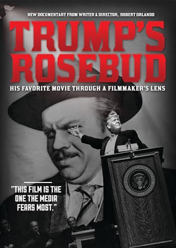 DVD cover for “Trump’s Rosebud” documentary, featuring Donald Trump and Orson Welles.