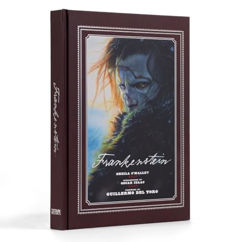 Hardcover book cover featuring a portrait of Frankenstein’s monster.