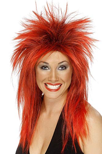 Smiffy's Two Tone Rock Diva Wig (Red/ Black)