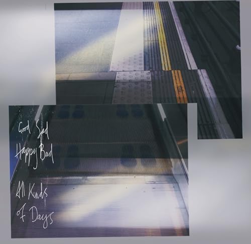 CD cover with text and fragmented images of a subway escalator.
