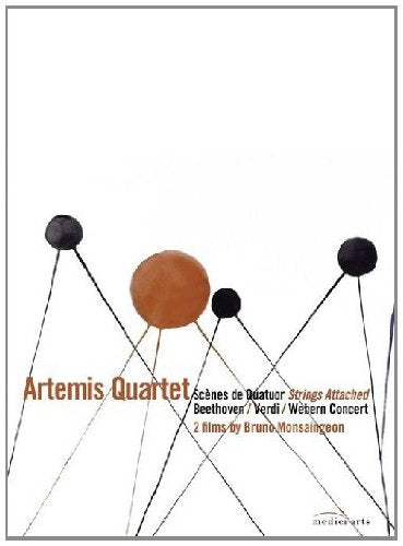 DVD cover for "Scenes De Quatuor - Strings Attached" featuring abstract art.