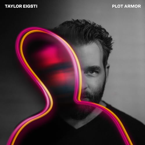 CD cover for Taylor Eigsti’s “Plot Armor,” featuring a portrait with neon light.