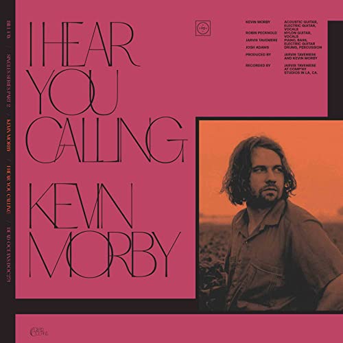 Album cover for Kevin Morby's I Hear You Calling featuring a portrait against pink.