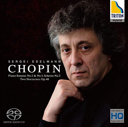 CD cover featuring portrait of pianist Sergei Edelmann and text “Chopin”.