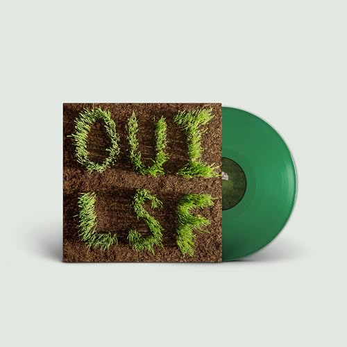 Vinyl record with cover art of soil and green sprouts spelling "OUI LSF".