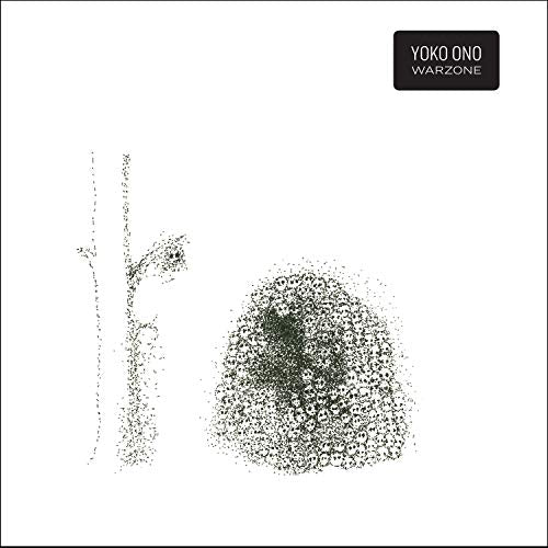 Yoko Ono’s “Warzone” album cover: abstract dotted figures on white.