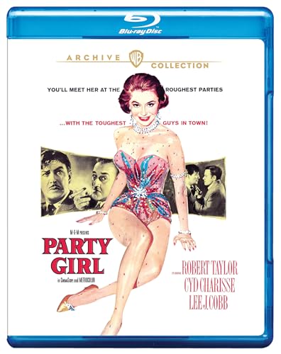 Party Girl" Blu-ray cover featuring Cyd Charisse in a sparkly dress.