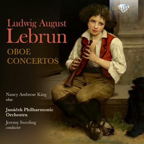 CD cover: boy with oboe, text “Lebrun Oboe Concertos”, and composers’ names.