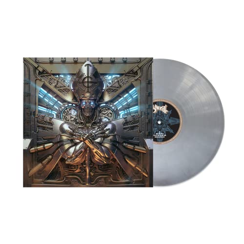 Ghost’s “Phantomime” vinyl record with metallic cover art and silver disc.