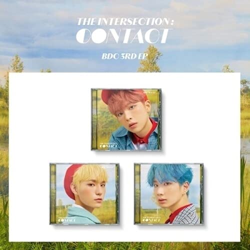 Three CD covers featuring young men with colorful hair, against a landscape.