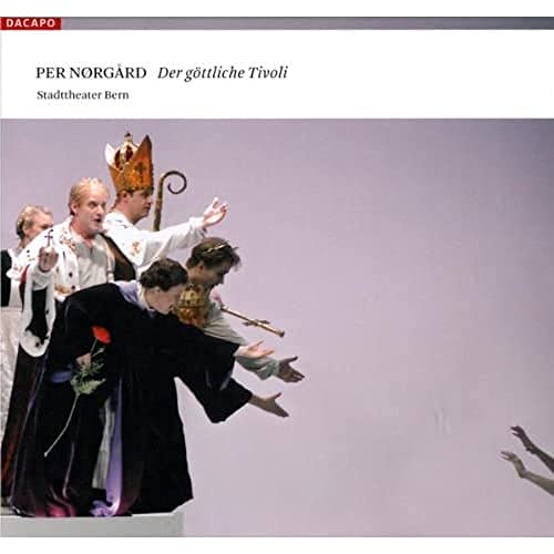 CD cover: performers in costume, with a bishop and red flower.