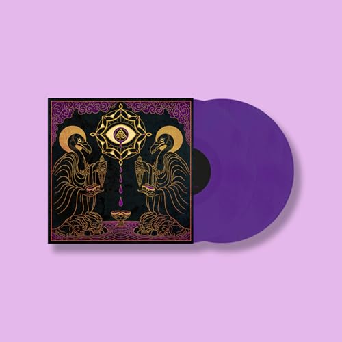 Wolvennest "Procession" vinyl record with ornate bird artwork and purple disc.