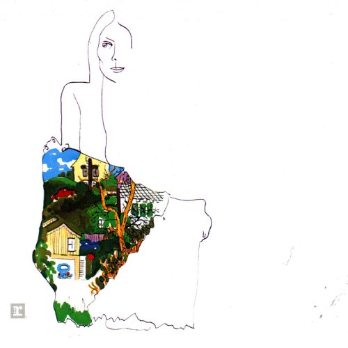 Joni Mitchell’s “Ladies of the Canyon” CD cover, line drawing and landscape.