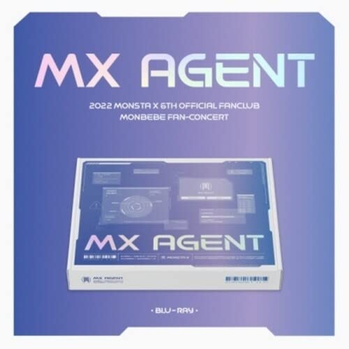 Blue Monsta X fanclub concert Blu-ray case with "MX AGENT" text.