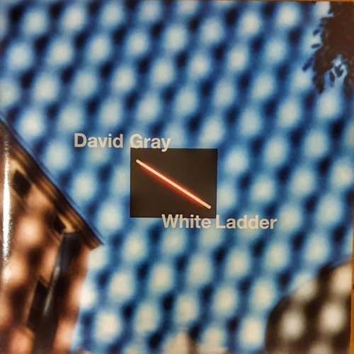 David Gray’s “White Ladder” album cover with blue tiled background.