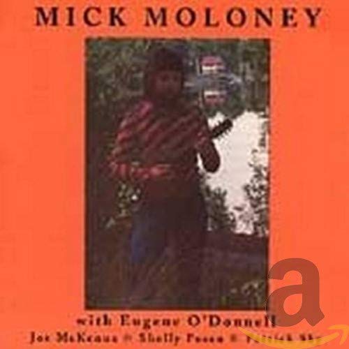 CD cover featuring Mick Moloney playing a mandolin, orange background.