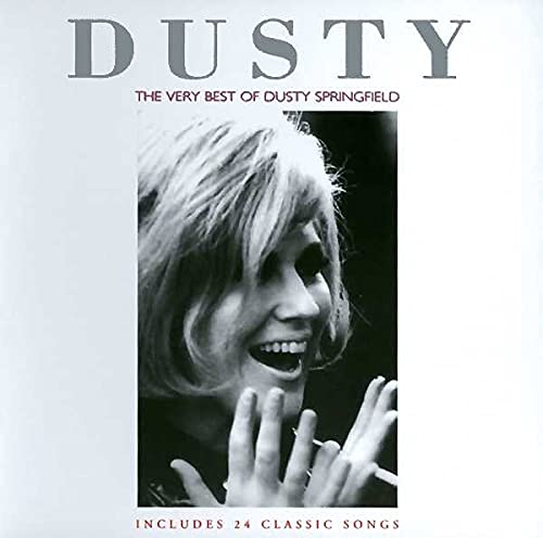 Dusty Springfield album cover, black and white portrait, smiling face.