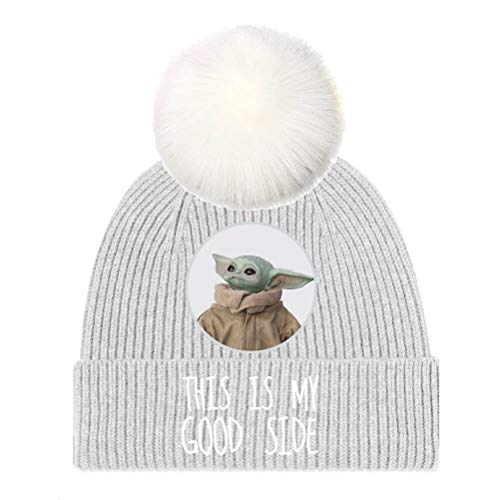 Star Wars: Mandalorian - Good Side (Unisex Grey Beanie Pom) One Size