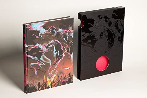 Book and slipcase with swirling, colorful abstract horse imagery.