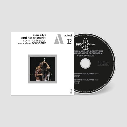 CD case and disc for Alan Silva’s “Luna Surface” with a bassist image.