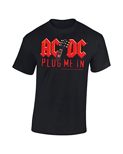 AC/DC Plug me in with Angus Young mens t-shirt