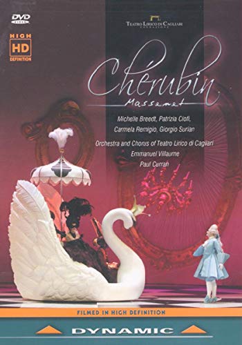 DVD cover for Massenet’s *Cherubin* opera, featuring swans and performers.