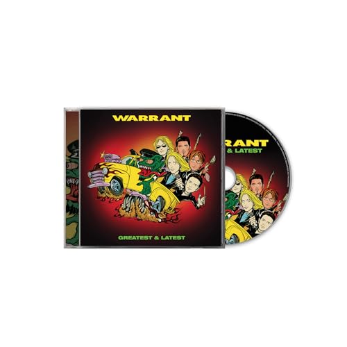 Warrant “Greatest & Latest” CD case with cartoon cover art and disc.