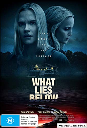 What Lies Below" DVD cover featuring two women and a lakeside house.