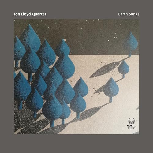 CD cover: dark blue trees on textured beige, "Earth Songs" text.