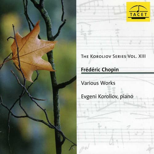 CD cover featuring a fallen leaf and text for Chopin’s works.