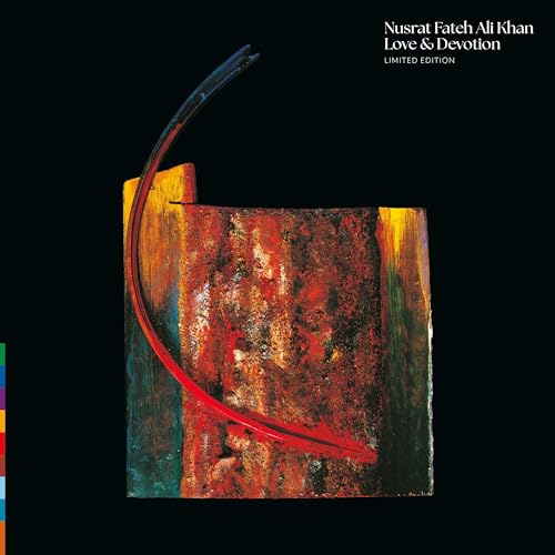 Album cover for Nusrat Fateh Ali Khan’s “Love & Devotion” vinyl record.