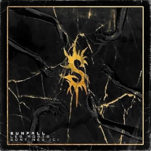 CD cover: dark abstract figures with a golden "S" on cracked black background.