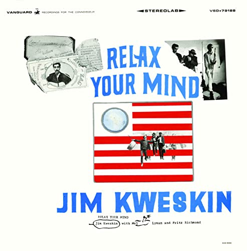 Album cover for Jim Kweskin’s “Relax Your Mind” featuring collage imagery.
