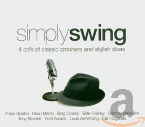 CD cover for “Simply Swing” featuring a vintage microphone and hat.