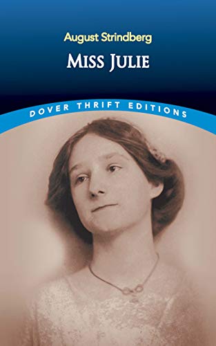 Book cover for “Miss Julie” featuring a portrait of a woman.