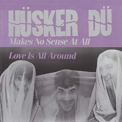 Husker Du album cover: purple background, figures obscured by fabric.