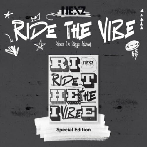 CD cover for Nexz’s “Ride The Vibe” special edition album, black and white.