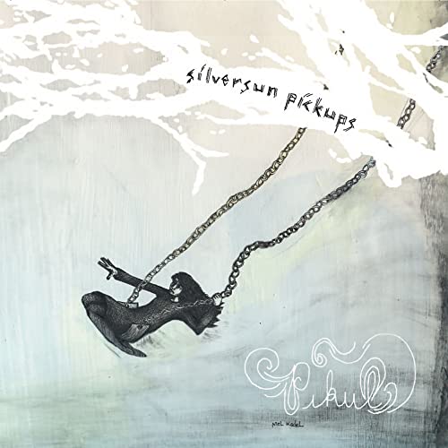 Silversun Pickups “Pikul” CD cover: silhouette on a swing, abstract art.