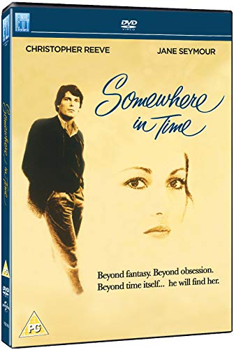 DVD cover for “Somewhere In Time” featuring Christopher Reeve and Jane Seymour.