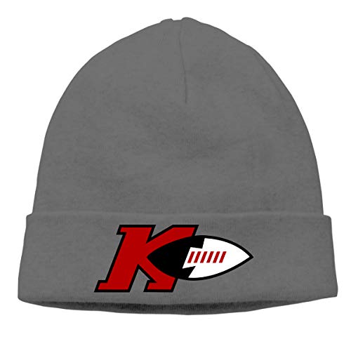 Gray knit cap with a red and white Kansas City Chiefs logo.
